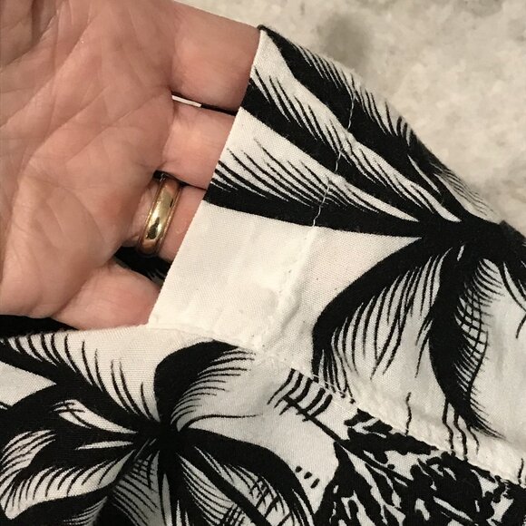 Island Planet Wide Leg Pants Womens Small Black Smocked Waist Pockets Beach Boho - Picture 6 of 12